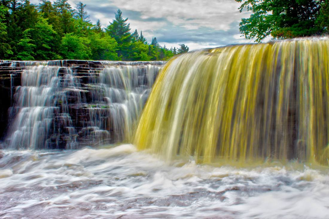 Lower falls on the Tahquamenon River.