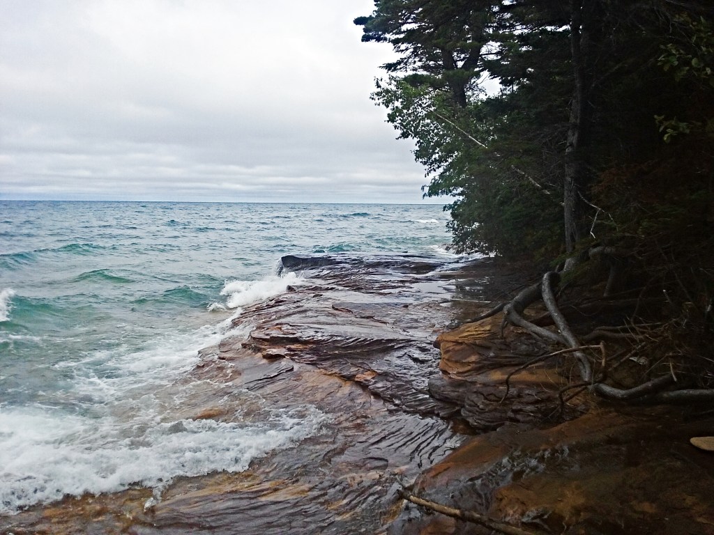 Shore line along the trail to Sable Point Lighthouse.